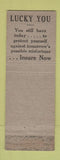 Matchbook Cover - Myron Levey Insurance Union City NJ