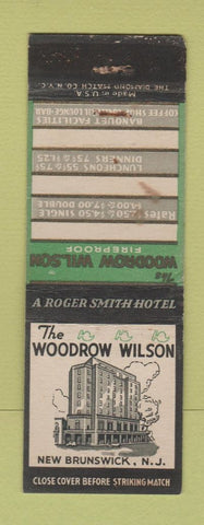 Matchbook Cover - Woodrow Wilson Hotel New Brunswick NJ WEAR