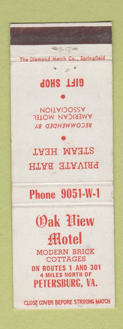 Matchbook Cover - Oak View Motel Petersburg VA