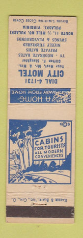 Matchbook Cover - City Motel Pulaski VA