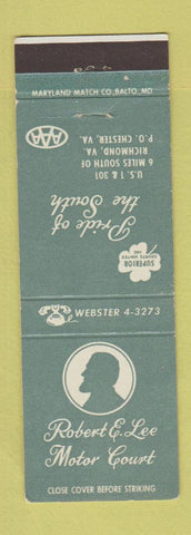 Matchbook Cover - Robert E Lee Motor Court Richmond VA