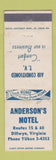 Matchbook Cover - Anderson's Hotel Dillwyn VA WEAR