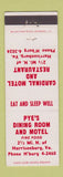 Matchbook Cover - Pye's Dining Room Cardinal Motel Harrisonburg VA