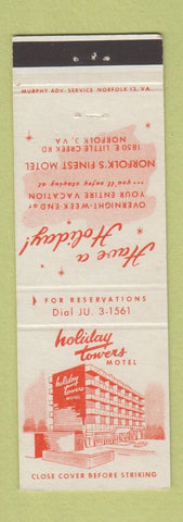 Matchbook Cover - Holiday Towers Motel Norfolk VA