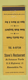 Matchbook Cover - Steve's Restaurant Alexandria VA