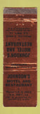 Matchbook Cover - Johnson's Motel Restaurant Wytheville VA WEAR