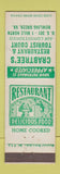 Matchbook Cover - Crabtree's Restaurant Tourist Court Bowling Green VA