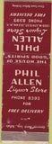 Matchbook Cover - Phil Allen Liquors Olean NY