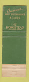 Matchbook Cover - Homestead Hot Springs VA WEAR