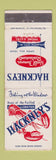 Matchbook Cover - Hackney's Seafood Atlantic City NJ WEAR