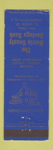 Matchbook Cover - Morris County Savings Bank Morristown NJ