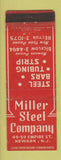 Matchbook Cover - Miller Steel Newark NJ WEAR