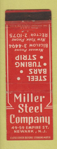 Matchbook Cover - Miller Steel Newark NJ WEAR