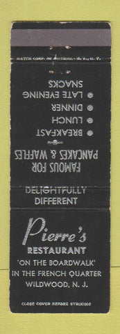 Matchbook Cover - Pierre's Restaurant Wildwood NJ