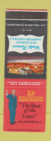 Matchbook Cover - Ed Zaberer Wildwood NJ