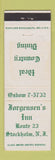 Matchbook Cover - Jorgensen's Inn Stockholm NJ