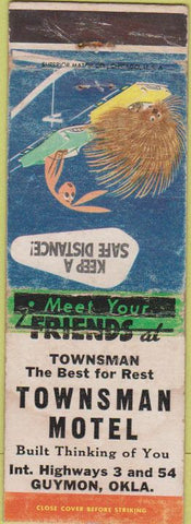 Matchbook Cover - Townsman Motel Guymon OK WORN