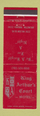 Matchbook Cover - King Arthur's Court Motel Arlington VA WEAR