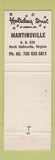 Matchbook Cover - Holiday Inn Martinsville North Collinsville VA