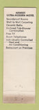 Matchbook Cover - De Witt's Keydet General Motel Lexington VA WEAR