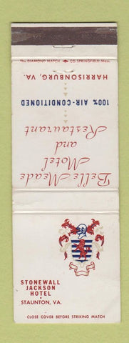 Matchbook Cover - Belle Meade Motel Restaurant Harrisonburg VA Staunton WEAR