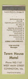 Matchbook Cover - Town House Motel Covington VA WEAR