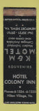Matchbook Cover - Hotel Colony Inn K&M Newport News VA Hilton Village BLACK WORN