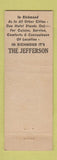 Matchbook Cover - Jefferson Hotel Richmond VA WEAR
