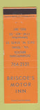 Matchbook Cover - Briscoe's Motor Inn Bristol VA TN