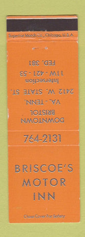 Matchbook Cover - Briscoe's Motor Inn Bristol VA TN