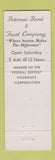 Matchbook Cover - Potomac Bank and Trust Fairfax Centerville VA