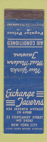 Matchbook Cover - Exchange Tavern New York City WEAR