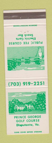 Matchbook Cover - Prince George Golf Course Disputanta VA