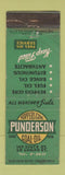 Matchbook Cover - Punderson Coal Oil Koppers Chicago IL? WORN