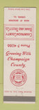 Matchbook Cover - Champaign County Bank and Trust Urbana IL