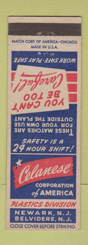 Matchbook Cover - Celanese Corp Plastics Newark Belvidere NJ