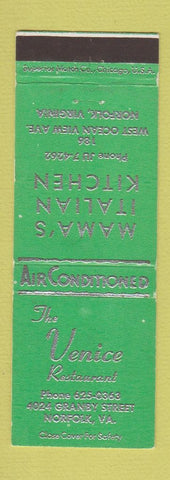 Matchbook Cover - Venice Restaurant Norfolk VA Mama's Italian Kitchen