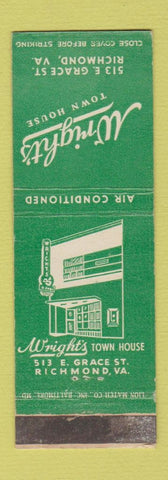 Matchbook Cover - Wright's Town House Richmond VA WEAR