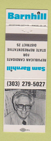 Matchbook Cover - Sam Barnhill State Rep Election Colorado