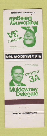 Matchbook Cover - Muldowney for Delegate Election