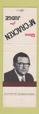 Matchbook Cover - Glenn McCracken for Judge Lawrence County PA