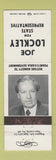 Matchbook Cover - Joe Lockley State Rep Election PA Pennsylvania