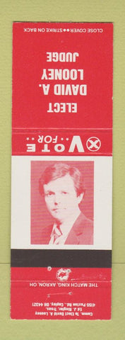 Matchbook Cover - David Looney Judge Election Copley OH