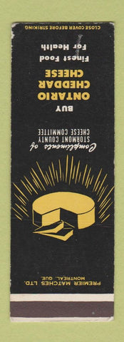 Matchbook Cover - Ontario ON Cheddar Cheese SAMPLE
