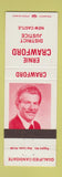 Matchbook Cover - Ernie Crawford District Judge New Castle PA electionj
