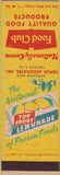 Matchbook Cover - Food Club Top Frost Lemonade frozen