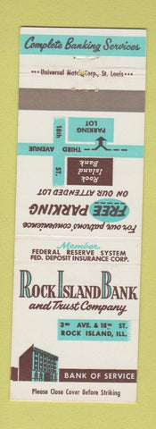 Matchbook Cover - Rock Island Bank IL