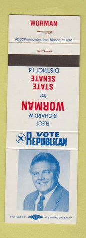 Matchbook Cover - Richard Worman for State Senate IN Indiana