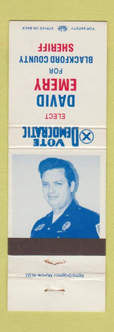 Matchbook Cover - David Emry Blackford County Sheriff IN Indiana