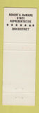 Matchbook Cover - Robert DeMars State Rep Election